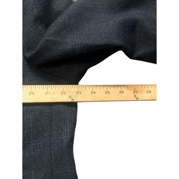 RALPH LAUREN GRAY WINDOWPANE WOOL BLAZER SUEDE ELBOW PATCHES MEN 44R - Picture 4 of 8